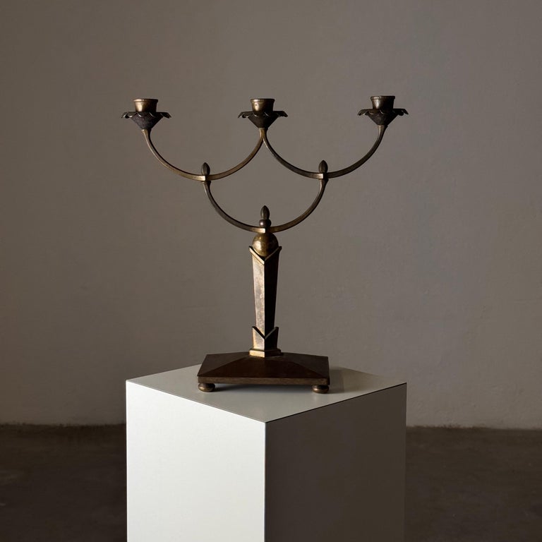 Rare Four-Candle Secessionist Candelabra by R.S., Vienna, 1900s