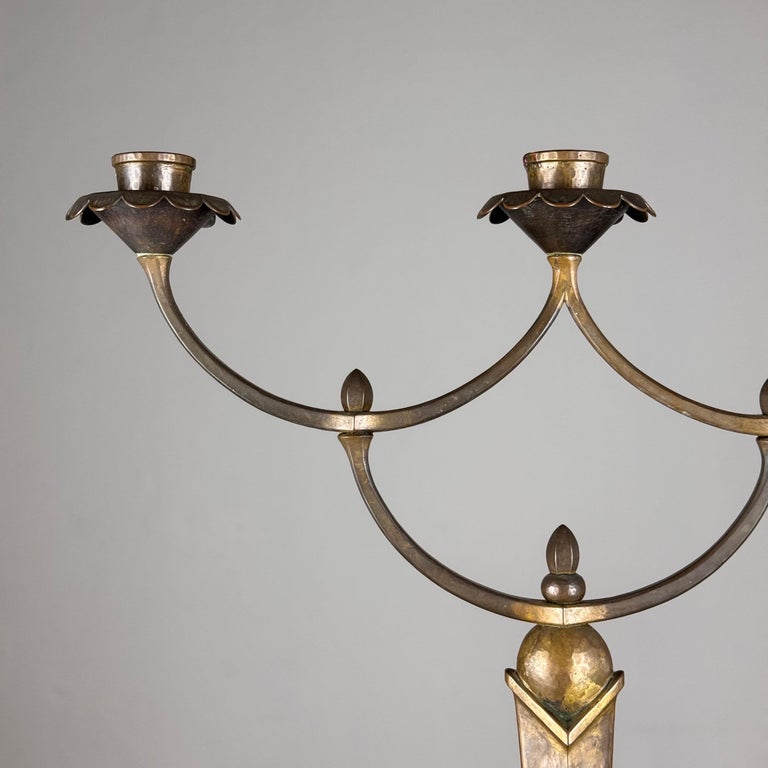 Rare Four-Candle Secessionist Candelabra by R.S., Vienna, 1900s