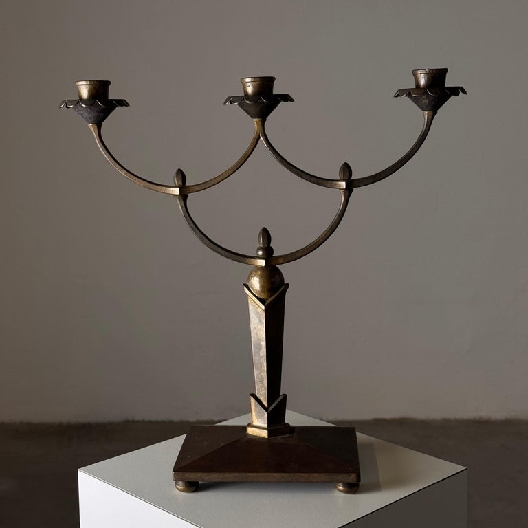 Rare Four-Candle Secessionist Candelabra by R.S., Vienna, 1900s