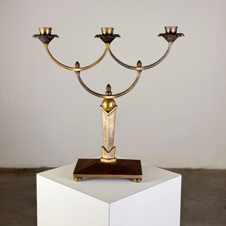 Rare Four-Candle Secessionist Candelabra by R.S., Vienna, 1900s
