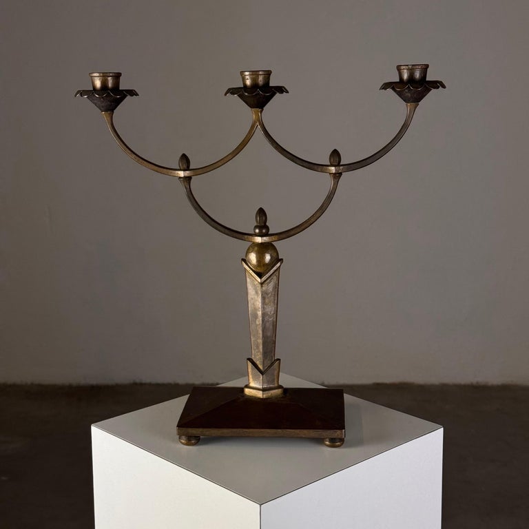 Rare Four-Candle Secessionist Candelabra by R.S., Vienna, 1900s