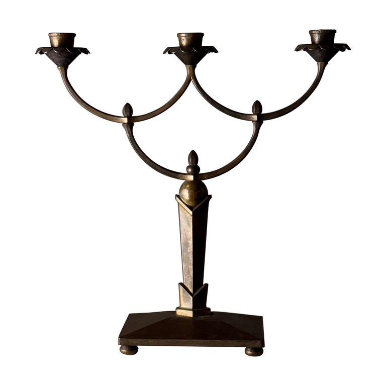 Rare Four-Candle Secessionist Candelabra by R.S., Vienna, 1900s