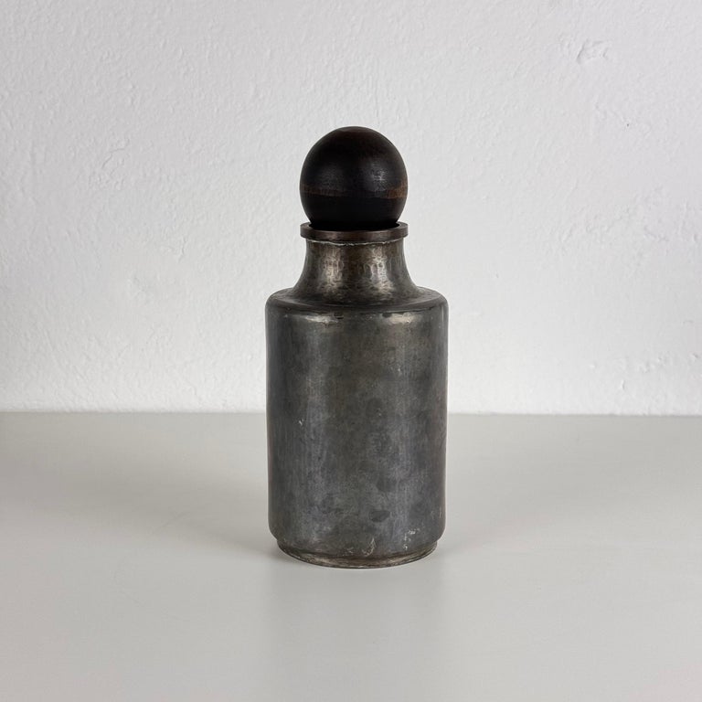 Rare Hammered Aluminum Decorative Bottle by Lorenzo Burchiellaro, 1960s, Signed