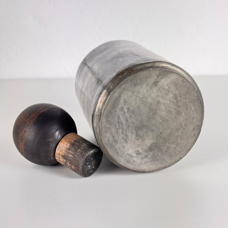 Rare Hammered Aluminum Decorative Bottle by Lorenzo Burchiellaro, 1960s, Signed