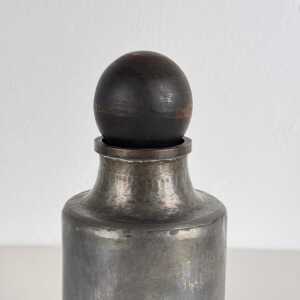 Rare Hammered Aluminum Decorative Bottle by Lorenzo Burchiellaro, 1960s, Signed