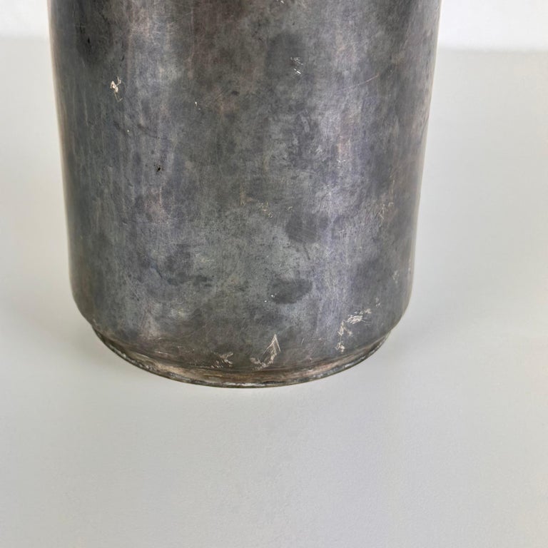 Rare Hammered Aluminum Decorative Bottle by Lorenzo Burchiellaro, 1960s, Signed