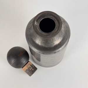 Rare Hammered Aluminum Decorative Bottle by Lorenzo Burchiellaro, 1960s, Signed