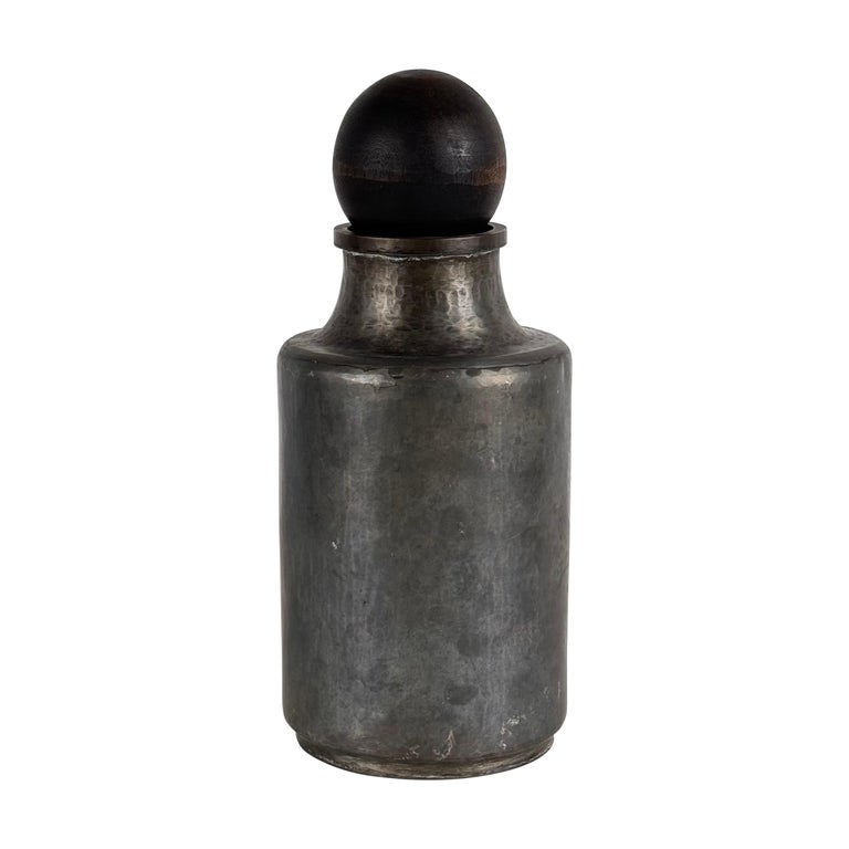 Rare Hammered Aluminum Decorative Bottle by Lorenzo Burchiellaro, 1960s, Signed