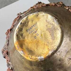 Rare, Handcrafted Brutalist Bronze Vase by Marcello Fantoni, Signed, 1950s