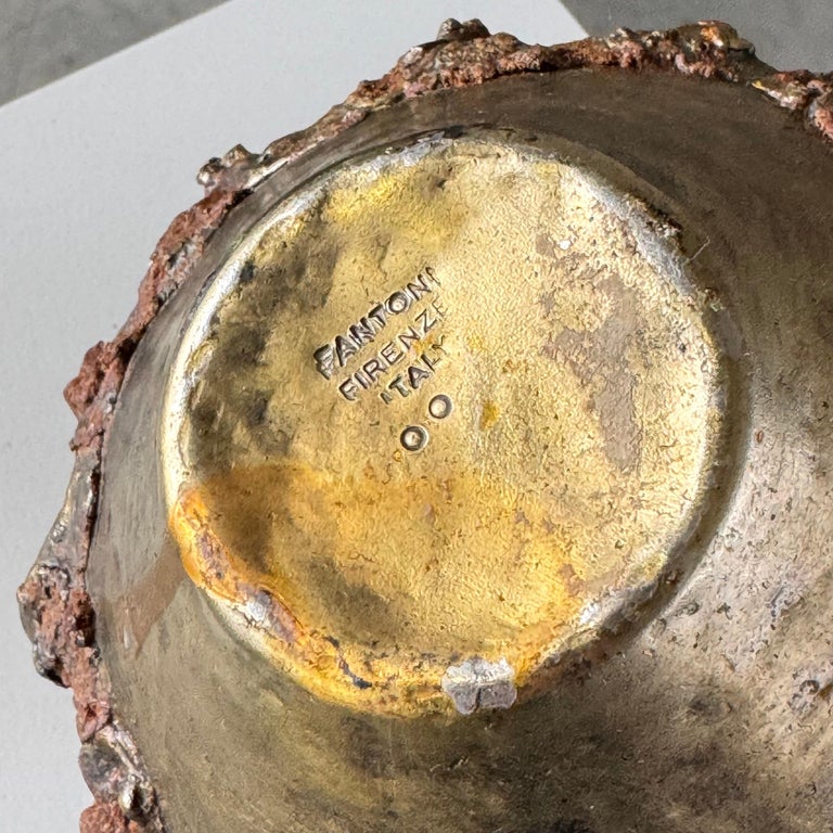 Rare, Handcrafted Brutalist Bronze Vase by Marcello Fantoni, Signed, 1950s