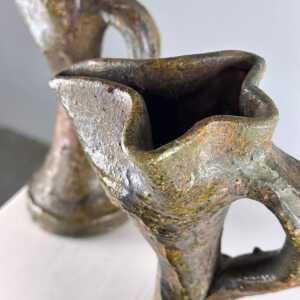 Rare Handmade Brutalist Ceramic Jugs from Early 1900s Italy