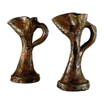 Rare Handmade Brutalist Ceramic Jugs from Early 1900s Italy