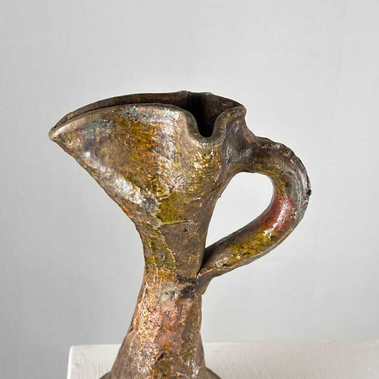 Rare Handmade Brutalist Ceramic Jugs from Early 1900s Italy