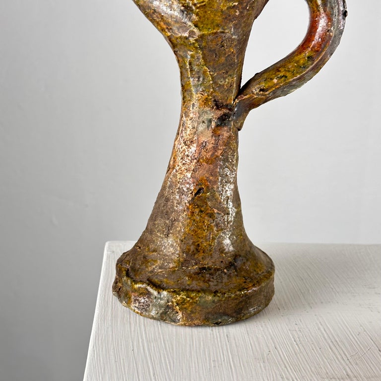 Rare Handmade Brutalist Ceramic Jugs from Early 1900s Italy