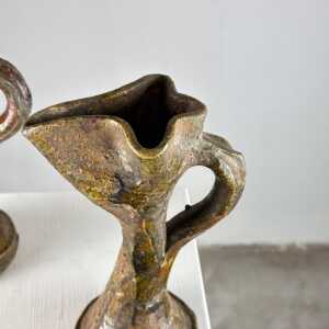 Rare Handmade Brutalist Ceramic Jugs from Early 1900s Italy