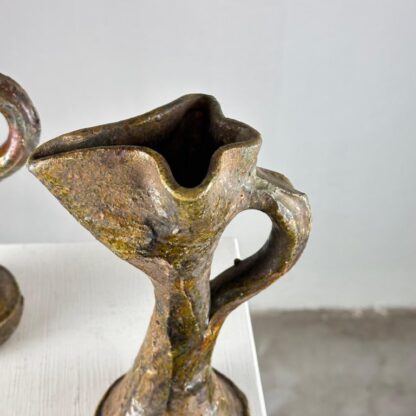 Rare Handmade Brutalist Ceramic Jugs from Early 1900s Italy
