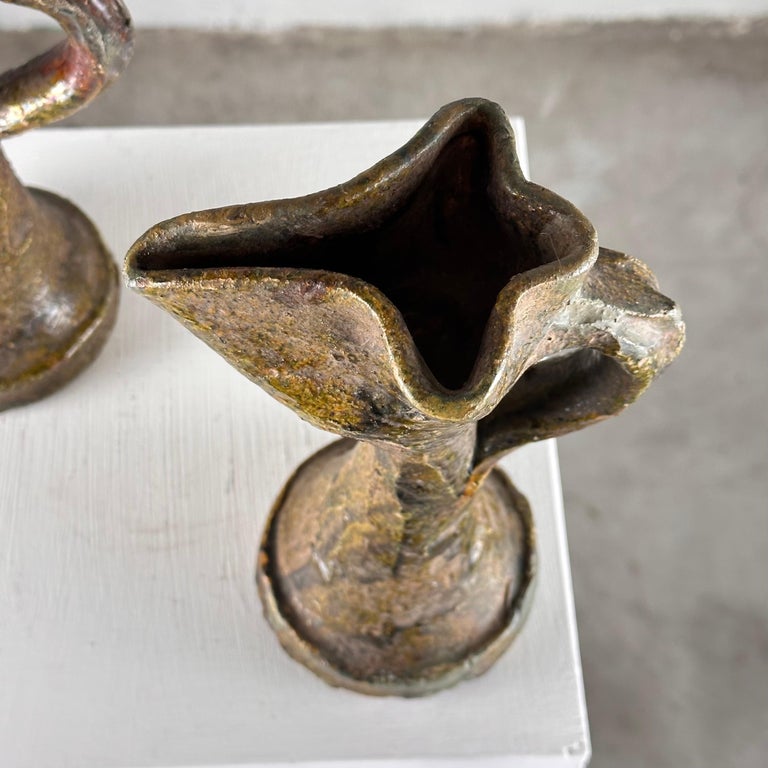 Rare Handmade Brutalist Ceramic Jugs from Early 1900s Italy