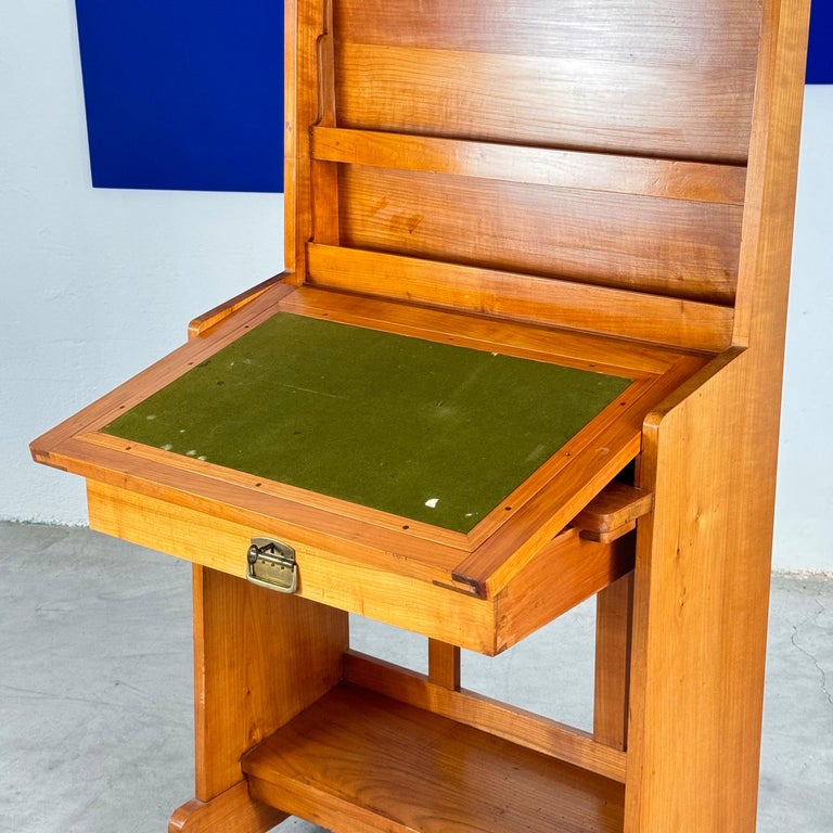 Rare Mirrored Console Secretaire in Cherry Wood by Carlo and Piero Zen, 1910