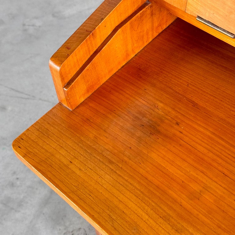 Rare Mirrored Console Secretaire in Cherry Wood by Carlo and Piero Zen, 1910