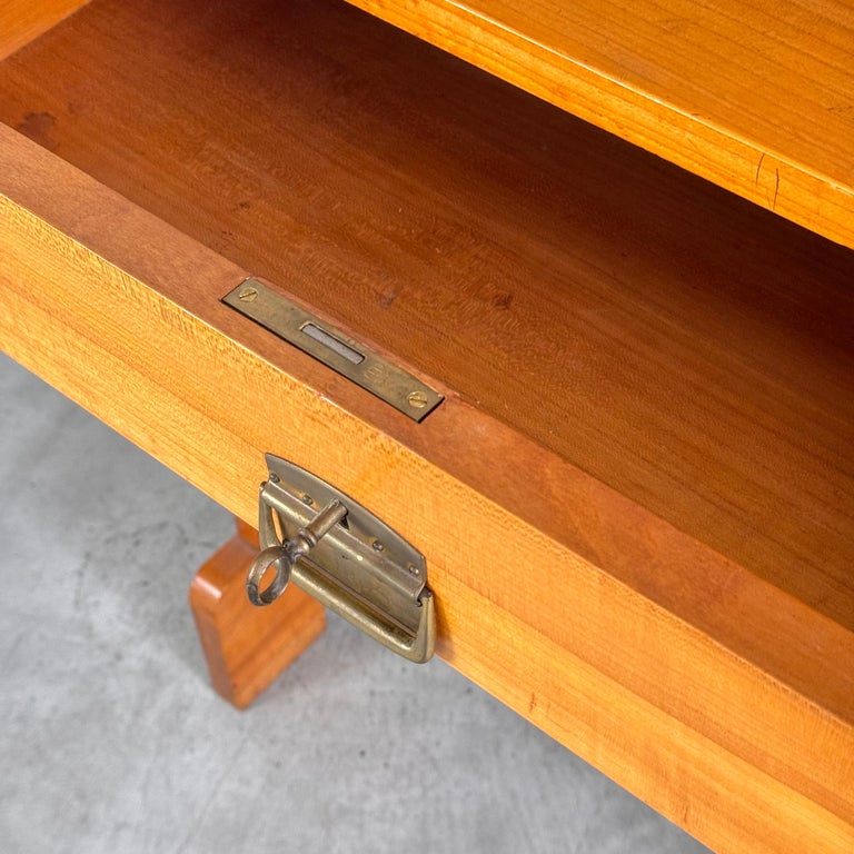 Rare Mirrored Console Secretaire in Cherry Wood by Carlo and Piero Zen, 1910
