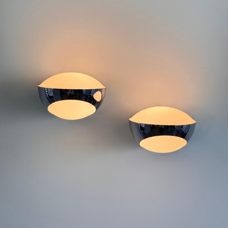 Rare Pair of Sconces by Max Ingrand for Fontana Arte, Model 1963/1, 1960s
