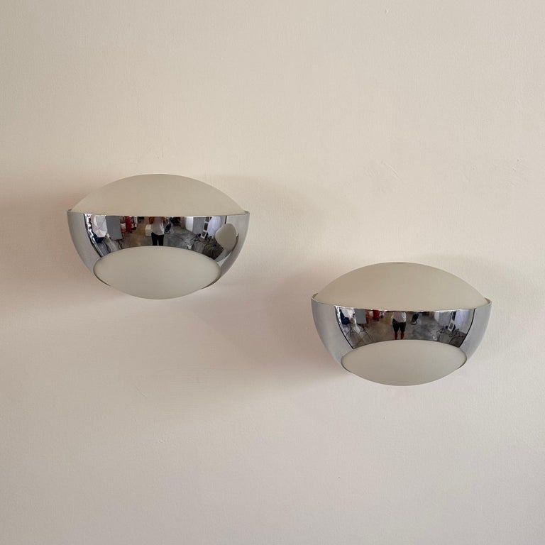 Rare Pair of Sconces by Max Ingrand for Fontana Arte, Model 1963/1, 1960s