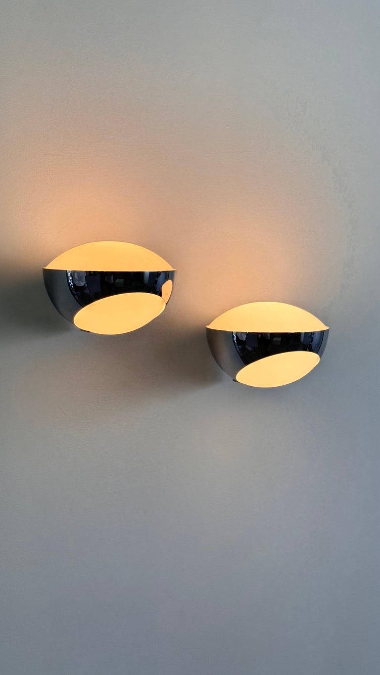 Rare Pair of Sconces by Max Ingrand for Fontana Arte, Model 1963/1, 1960s