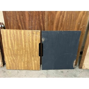 Reclaimed Iroko Wood Panels 13 Pieces School Cabinet