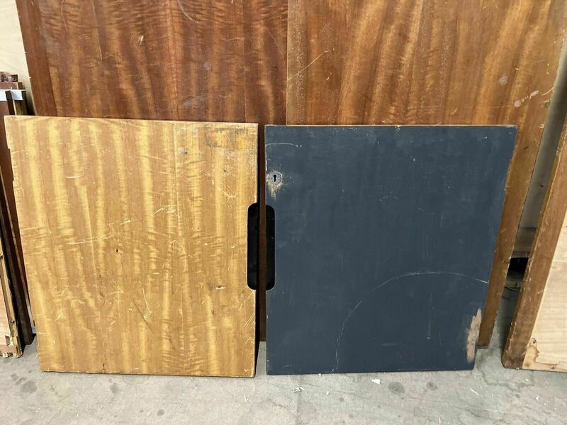 Reclaimed Iroko Wood Panels 13 Pieces School Cabinet