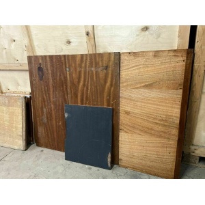 Reclaimed Iroko Wood Panels 13 Pieces School Cabinet
