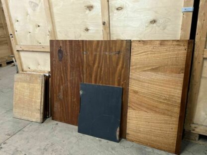 Reclaimed Iroko Wood Panels 13 Pieces School Cabinet