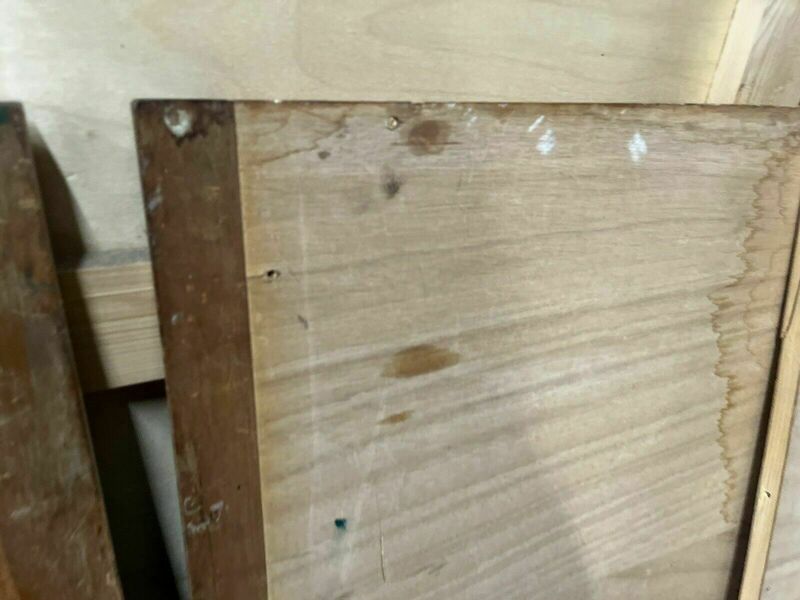 Reclaimed Iroko Wood Panels 13 Pieces School Cabinet