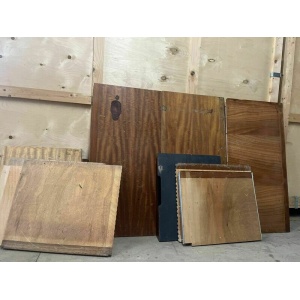 Reclaimed Iroko Wood Panels 13 Pieces School Cabinet
