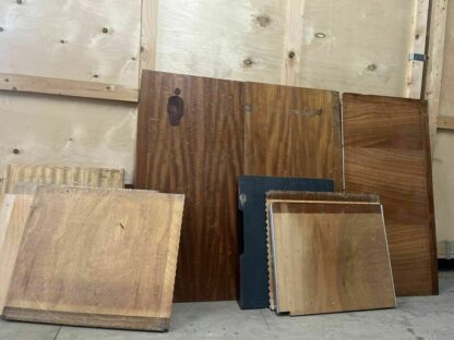 Reclaimed Iroko Wood Panels 13 Pieces School Cabinet