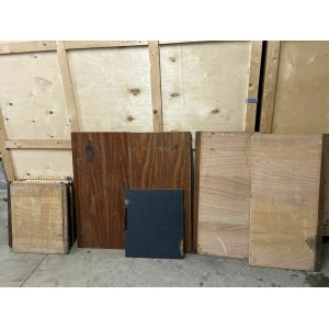 Reclaimed Iroko Wood Panels 13 Pieces School Cabinet