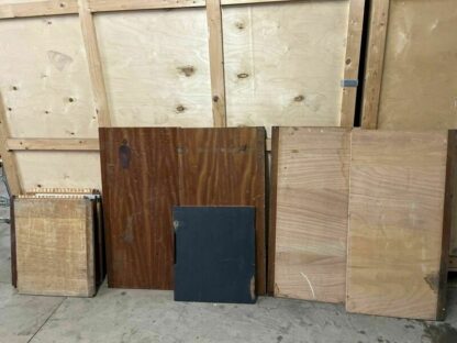 Reclaimed Iroko Wood Panels 13 Pieces School Cabinet