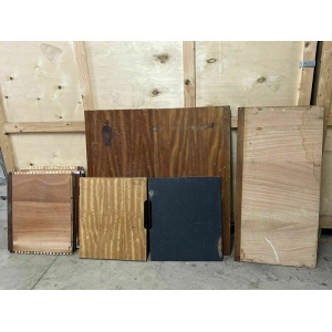 Reclaimed Iroko Wood Panels 13 Pieces School Cabinet