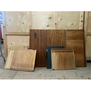 Reclaimed Iroko Wood Panels 13 Pieces School Cabinet