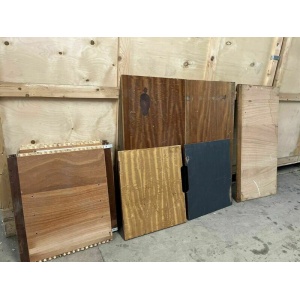 Reclaimed Iroko Wood Panels 13 Pieces School Cabinet