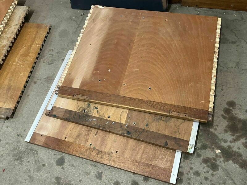 Reclaimed Iroko Wood Panels 13 Pieces School Cabinet