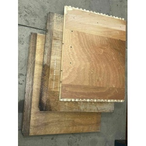 Reclaimed Iroko Wood Panels 13 Pieces School Cabinet