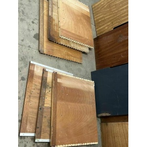Reclaimed Iroko Wood Panels 13 Pieces School Cabinet