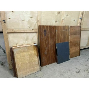 Reclaimed Iroko Wood Panels 13 Pieces School Cabinet