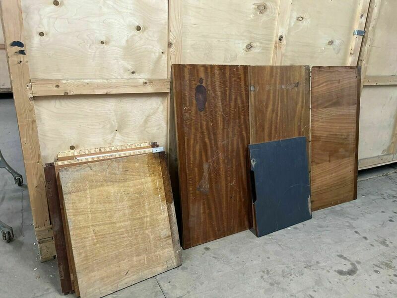 Reclaimed Iroko Wood Panels 13 Pieces School Cabinet