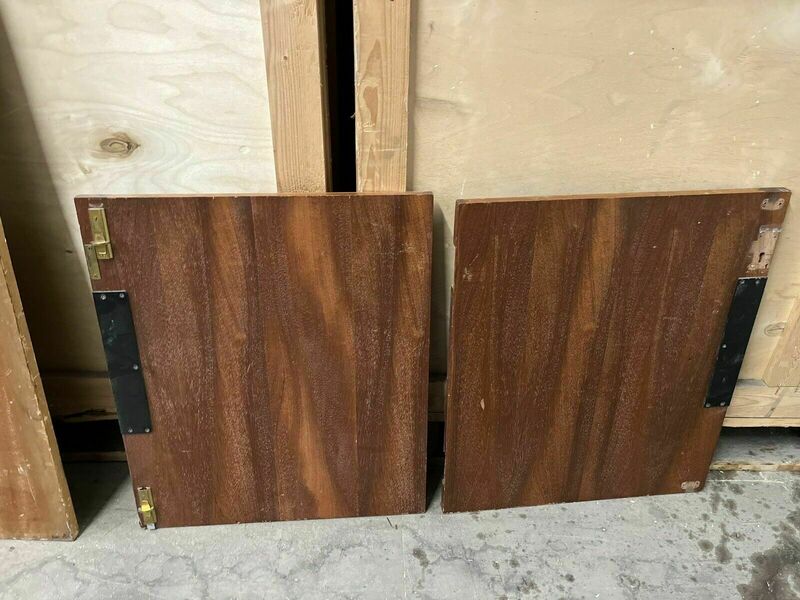 Reclaimed Iroko Wood Panels 13 Pieces School Cabinet