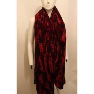 Red Silk Velvet Shawl