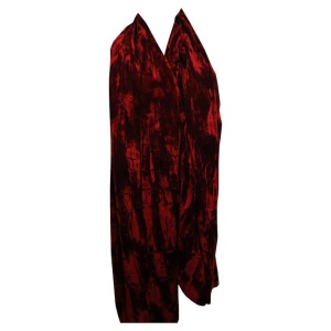 Red Silk Velvet Shawl