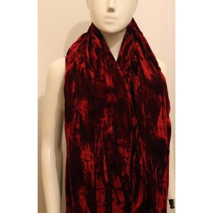 Red Silk Velvet Shawl