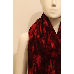 Red Silk Velvet Shawl
