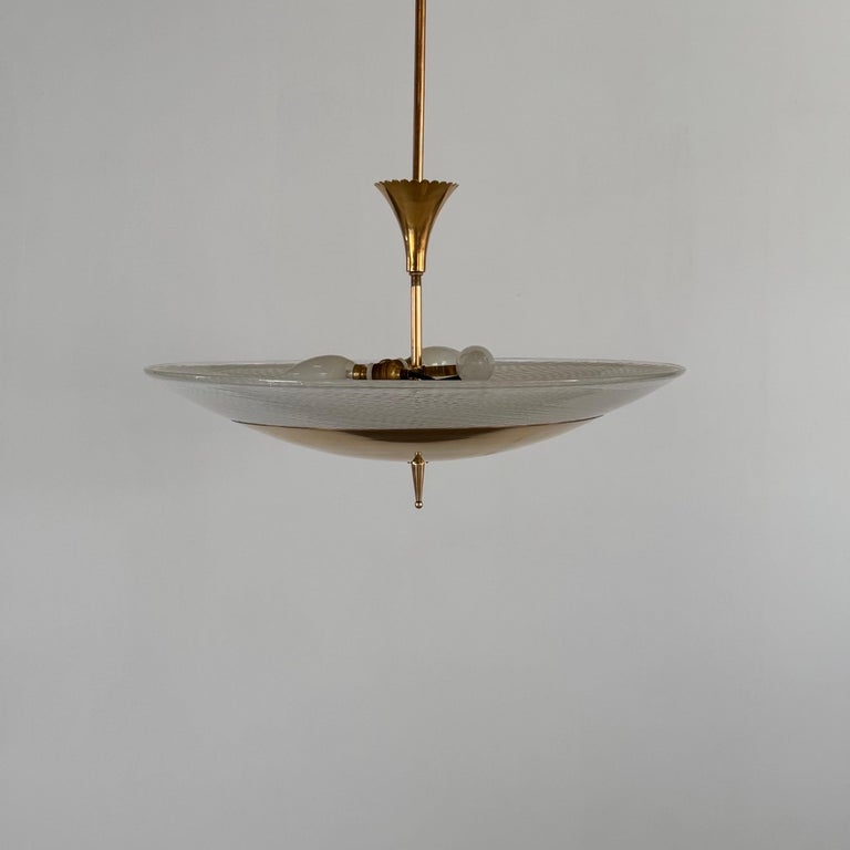 "Reticello" Ceiling Lamp Attributed to Carlo Scarpa for Venini, 1940s